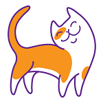Vrolijke huiskat uit het logo