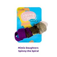 Spinny Spiral paars kattenspeeltje van viltmateriaal van Mimis Daughters.